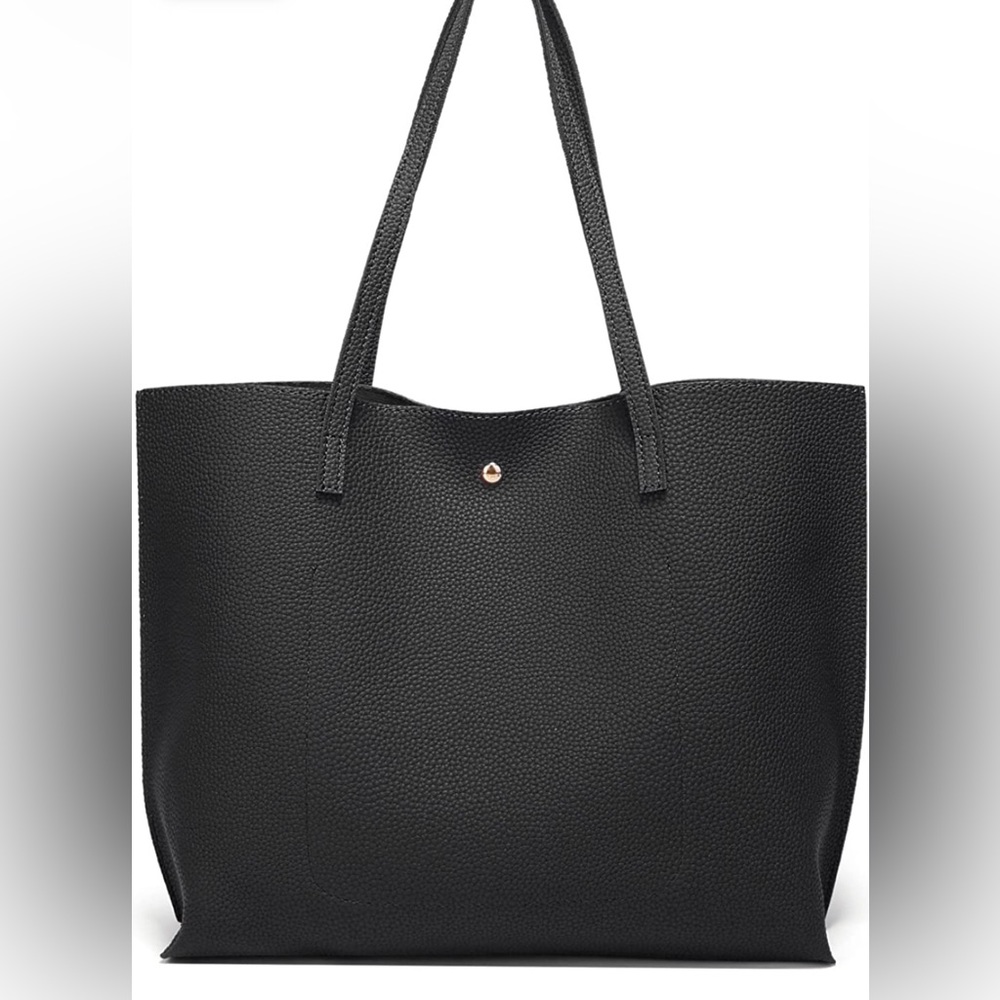 Faux Leather Tote Shoulder Bag
